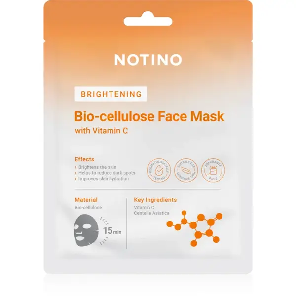 Notino Brightening Bio-Cellulose Face Mask with Vitamin C mască textilă iluminatoare 25 g