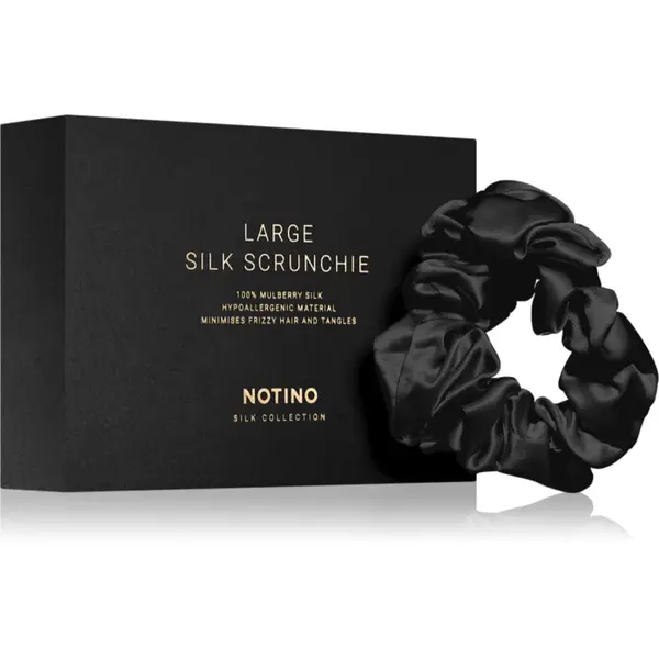 Notino Silk Collection Large scrunchie elastic pentru păr din mătase Black 1 buc