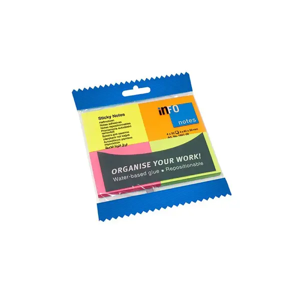 Notite adezive Info Notes 40 x 50 mm 4 culori Notite adezive Info Notes 40 x 50 mm 4 culori