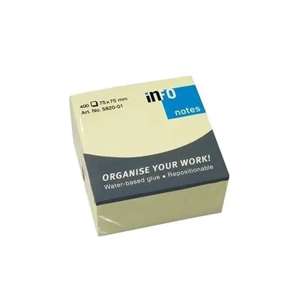 Notite adezive Info Notes 75 x 75 mm 400 file galben Notite adezive Info Notes 75 x 75 mm 400 file galben