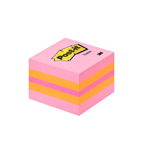 Notite adezive Post-it ® roz cu porocaliu 51mm x 51mm 400 file/cub Notite adezive 3M Post-it 51 x 51 mm roz si portocaliu