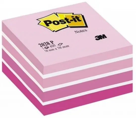 Notite autoadezive Post-it - Pastel Pink, 7.6 x 7.6 cm, 450 file