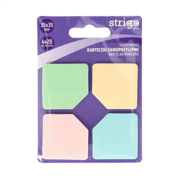 Notite Autoadezive Strigo Patrate, 4 20 File, Pastel, 35 35 mm