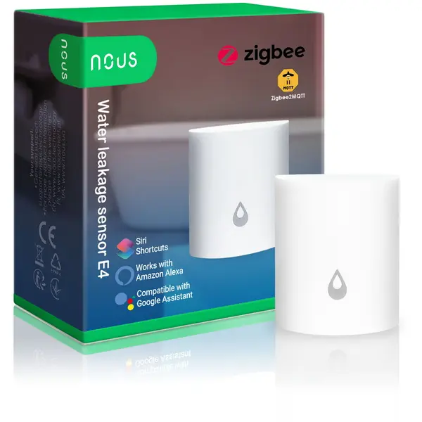 Nous Senzor Smart detectie scurgeri de apa NOUS E4, ZigBee, Alb