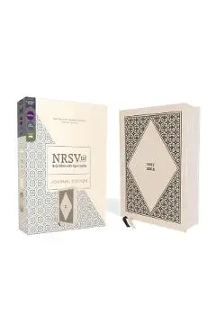 Nrsvue, Holy Bible with Apocrypha, Journal Edition, Cloth Over Board, Cream, Comfort Print - Zondervan