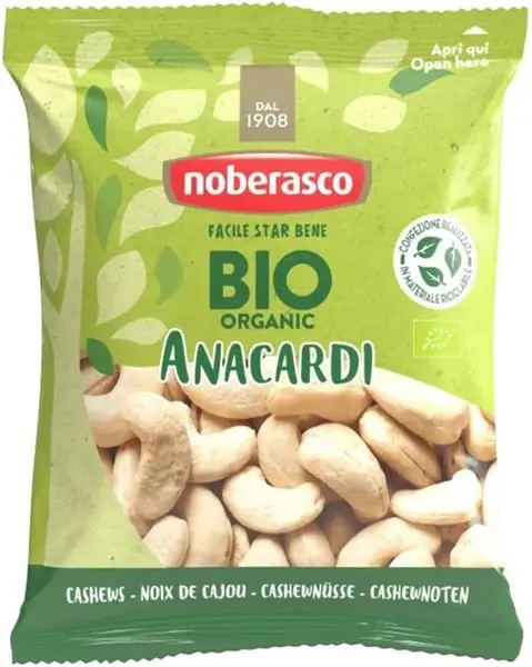 Nuci caju crude organice, 70 g, Noberasco