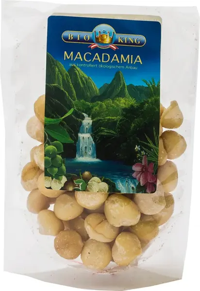 Nuci de macadamia organice, crude, 80 g, Bio King