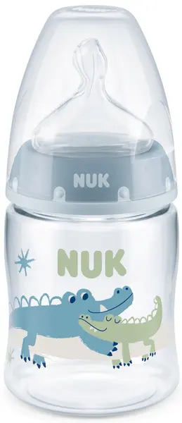 Nuk First Choice - Controlul temperaturii, PP, 150 ml, Crocodiles