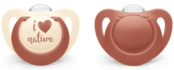 NUK for Nature Suzete din silicon - roșu, 0-6 luni, 2 bucăți