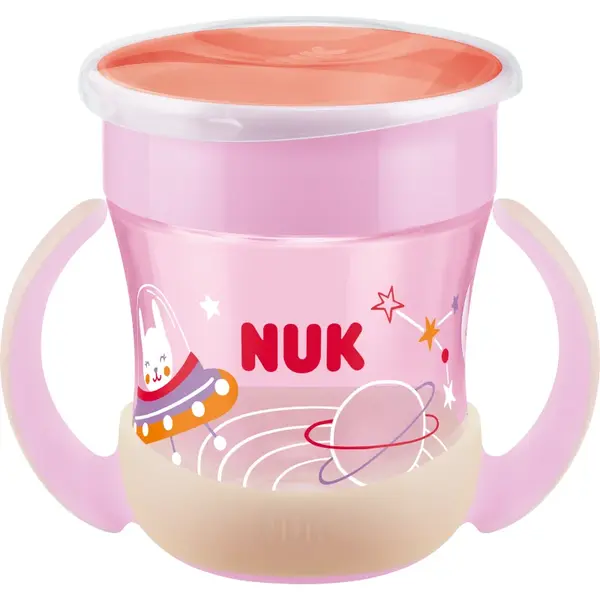 NUK Magic Cup Night ceasca cu mânere 6m+ Pink 1 buc