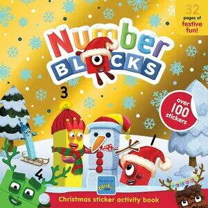 Numberblocks Carte cu abtibilduri si activitati Numberblocks Magia Craciunului, 32 pagini, peste 100 abtibilduri, tematica Craciun