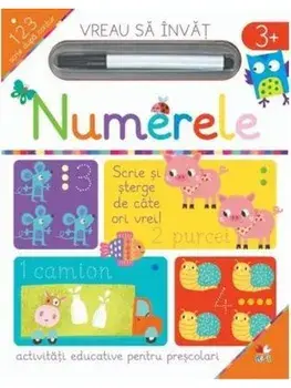 Numerele. Scrie si sterge de cate ori vrei. Activitati educative pentru prescolari/***