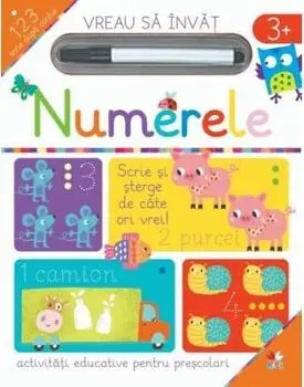 Numerele. Scrie si sterge de cate ori vrei. Activitati educative pentru prescolari/***