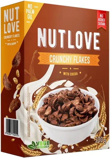 Nutlove Crunchy Flakes with Cocoa, 300 g, AllNutrition