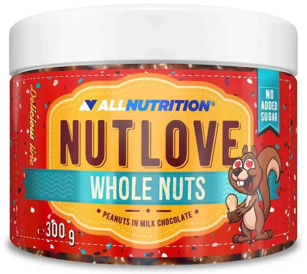 Nutlove Whole Nuts Arahide, ciocolată cu lapte, 300 g, AllNutrition