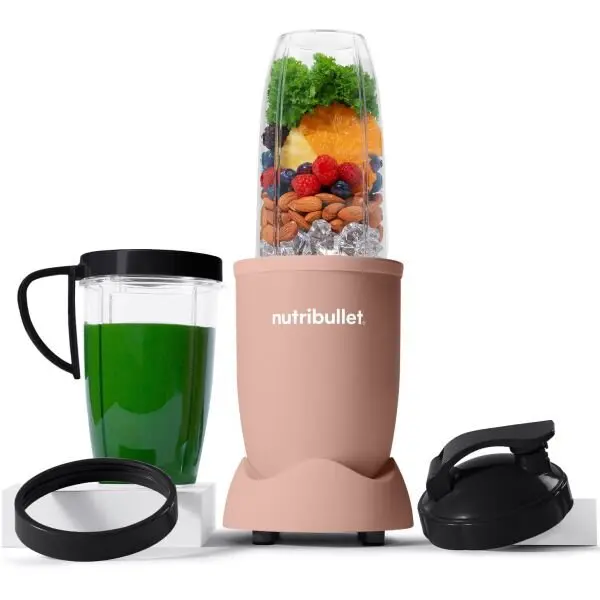 NUTRIBULLET Blender Nutribullet Pro Mineral NB907MACL, 900 W, 1 viteza, 5 accesorii, cupe de 710 ml si 946 ml, capac To-Go, Roz