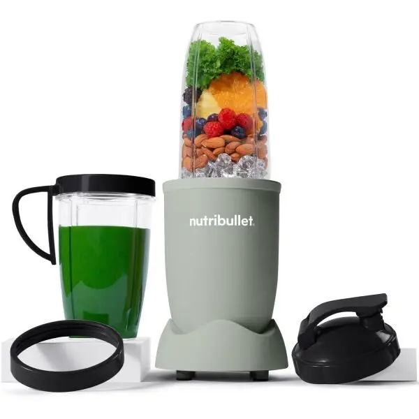 NUTRIBULLET Blender Nutribullet Pro Mineral NB907MAJD, 900 W, 1 viteza, 5 accesorii, cupe de 710 ml si 946 ml, capac To-Go, Verde