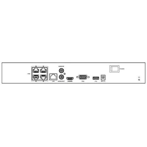 NVR 4 canale, 6MP, 4 x PoE, latime banda 60Mbps, Line Intrusion, 1 port SATA - Hikvision HiLook NVR-104MH-D/4P(D)