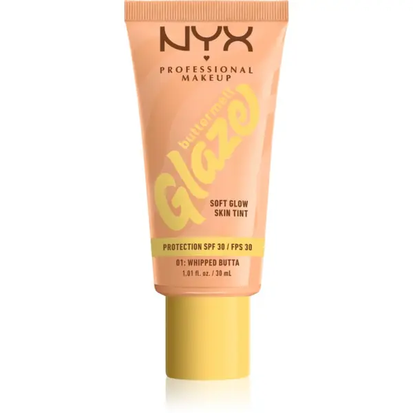 NYX Professional Makeup Buttermelt Glaze tonic fluid iluminator SPF 30 culoare 01 Whipped Butta 30 ml