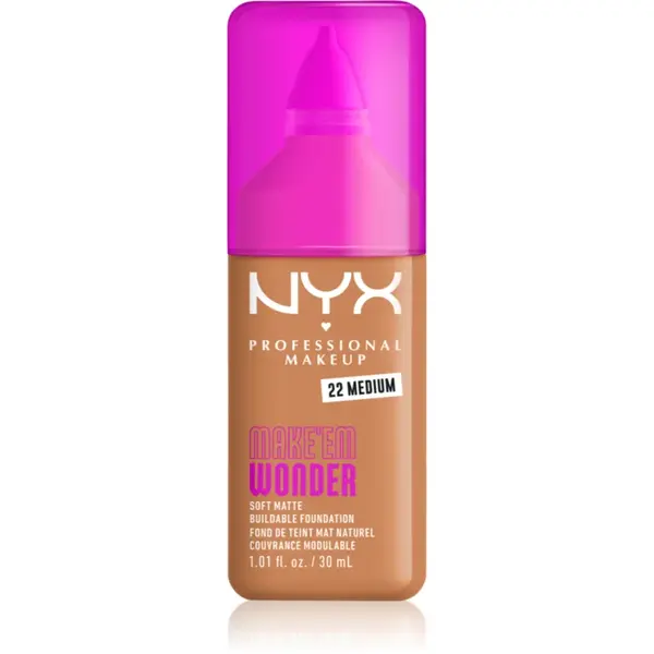NYX Professional Makeup Make ‘Em Wonder make-up usor matifiant culoare 22 Medium 30 ml