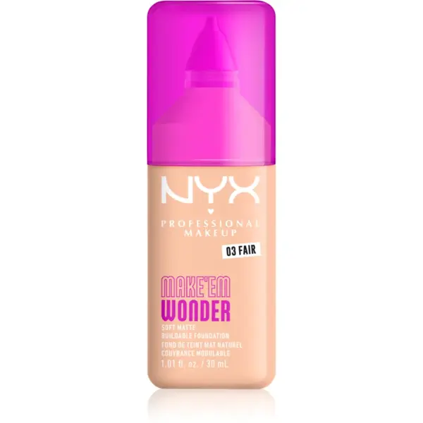 NYX Professional Makeup Make ‘Em Wonder make-up usor matifiant culoare 03 Fair 30 ml