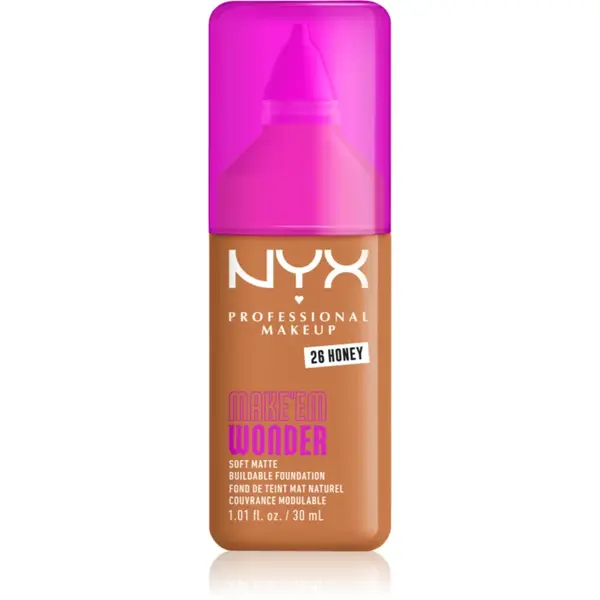 NYX Professional Makeup Make ‘Em Wonder make-up usor matifiant culoare 26 Honey 30 ml