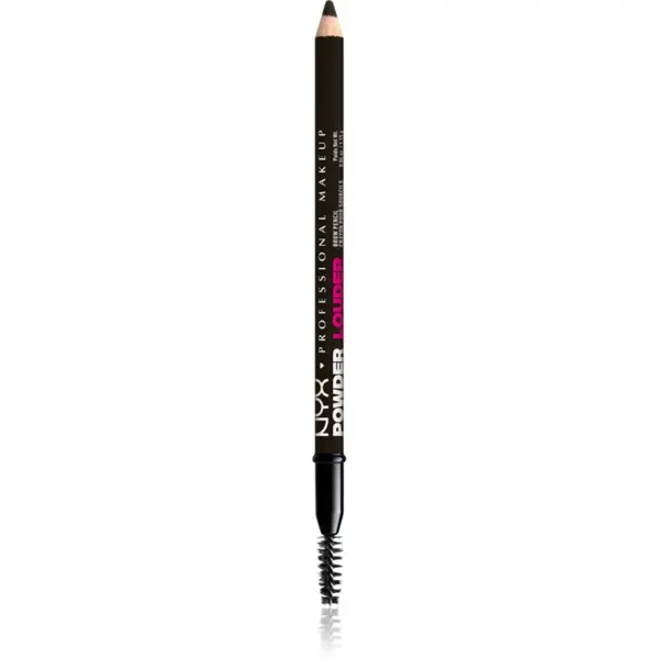 NYX Professional Makeup Powder Louder creion pentru sprancene cu pensula culoare Black 1 buc