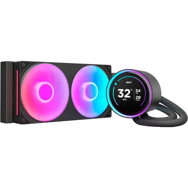 NZXT Cooler cu lichid CPU, NZXT Kraken Elite 240 RGB V2 (2024) afisaj LCD, Negru
