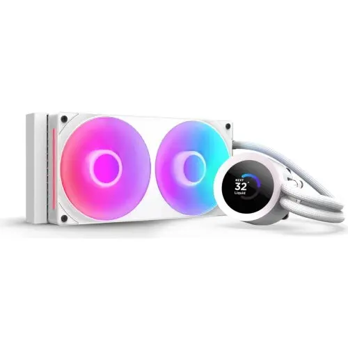 NZXT Cooler procesor NZXT Kraken Plus 240, aRGB LED, 2 x 120 mm, Alb