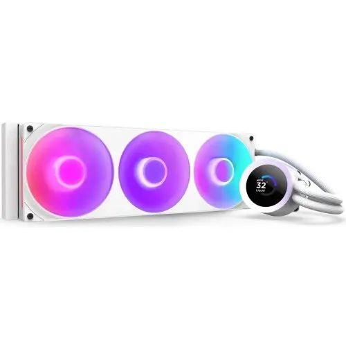NZXT Cooler procesor NZXT Kraken Plus 360, aRGB LED, 3 x 120 mm, Alb