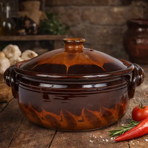 Oala Ceramica Glazurata Pentru Sarmale sau Friptura 5.5 Litri