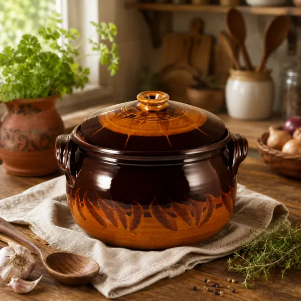 Oala ceramica pentru sarmale 12 litri - Gatit traditional la cuptor