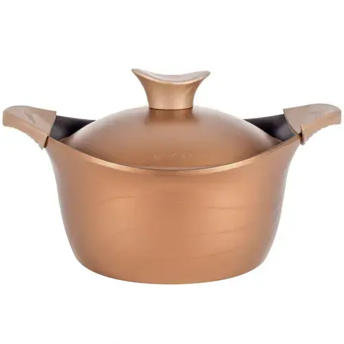Oala cu capac Neoklein CS32, diametru 32 cm, capacitate 7.6 L, aluminiu turnat, invelis anti-aderent (Auriu)