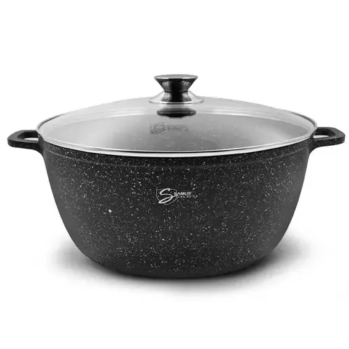 Oala cu capac Samus Toledo Line TOL36-OC, 36 cm, 13.5 L (Negru)