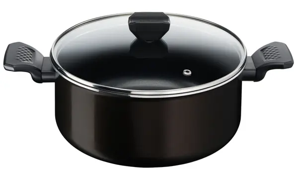 Oală cu capac Tefal - Simply Clean B5674653, 24 cm, negru