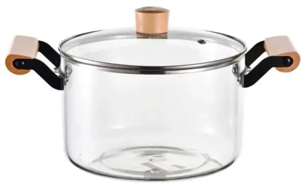 Oală de sticlă Morello - Crystal, 3.5 l, cu mânere din lemn