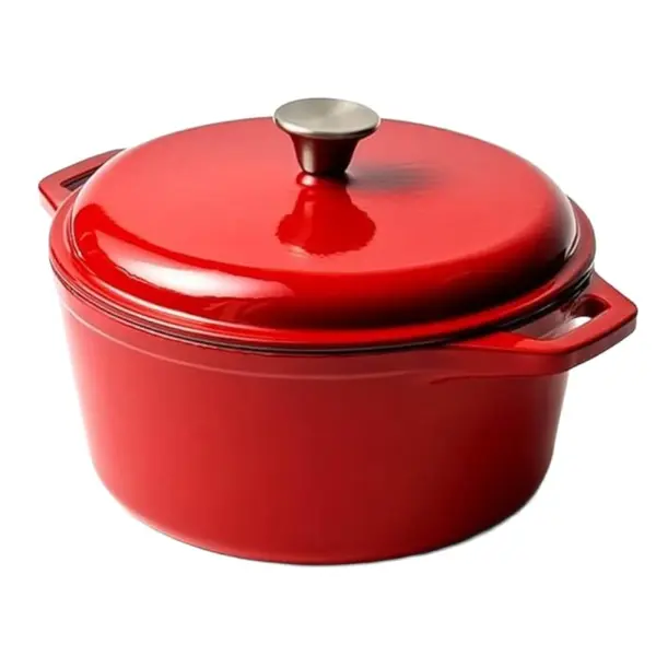 Oala din Fonta Smaltuita, 26 cm, 5 l, Rosie, Newalor