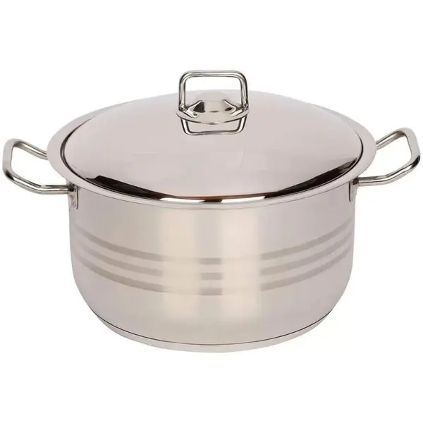 Oala din Inox cu Capac, 16.5 l, Diametru 31.5 cm, Argintie, Perfect Home