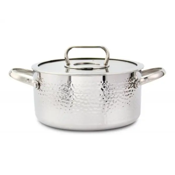 Oala din Otel Inoxidabil, Capac Sticla, 20 cm, 2.5 l, Argintiu