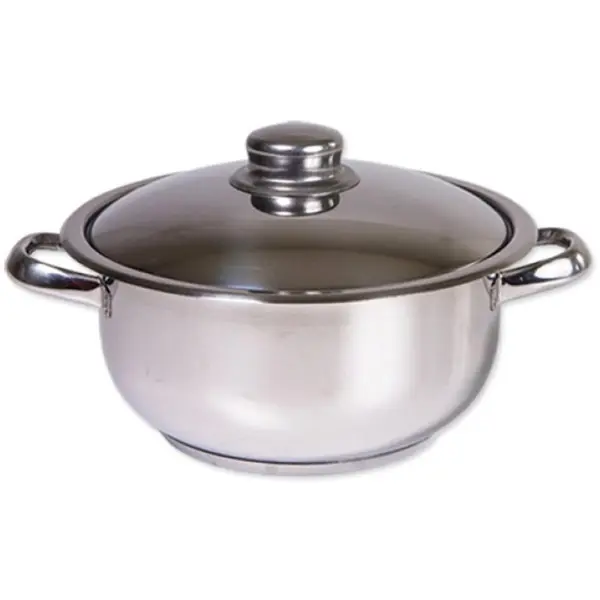 Oala Inox cu Capac, Capacitate 1.8 l, Diametru 18 cm, Argintiu