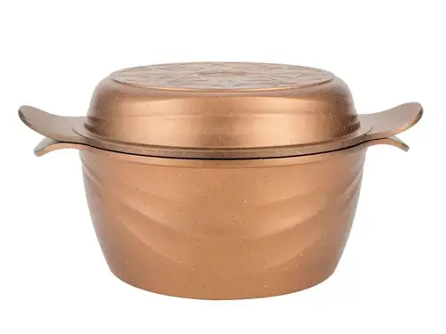 Oala Neoklein CS30 2in1, diametru 30 cm, capac tip tigaie, aluminiu turnat, invelis antiaderent (Auriu)