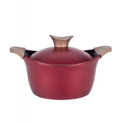 Oala Neoklein CS32-Cherry, cu capac, 32 cm, 10 L, aluminiu turnat, invelis anti-aderent (Rosu)