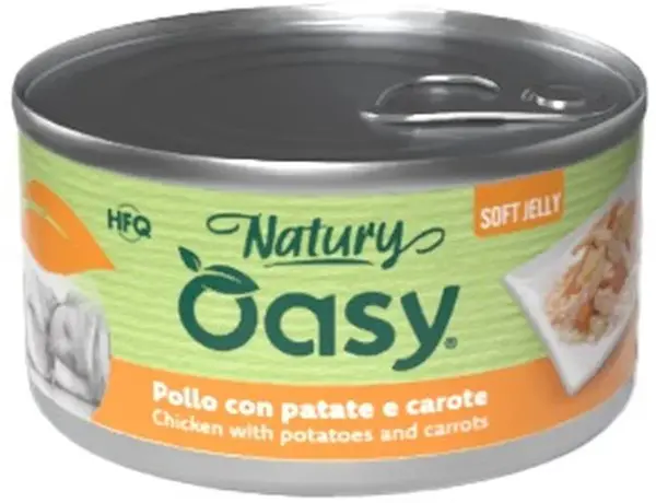 OASY Natury Conservă pentru câini, cu Pui, Cartofi şi Morcov, în jeleu 150g