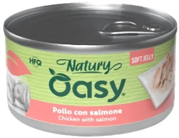OASY Natury Conservă pentru câini, cu Pui şi Somon, în jeleu 150g