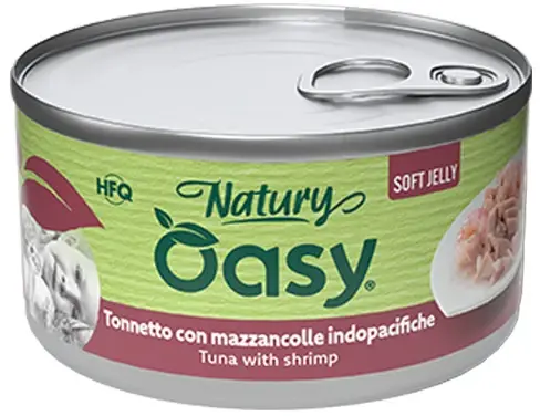 OASY Natury Conservă pentru pisici, cu Ton şi Creveţi, în jeleu 150g