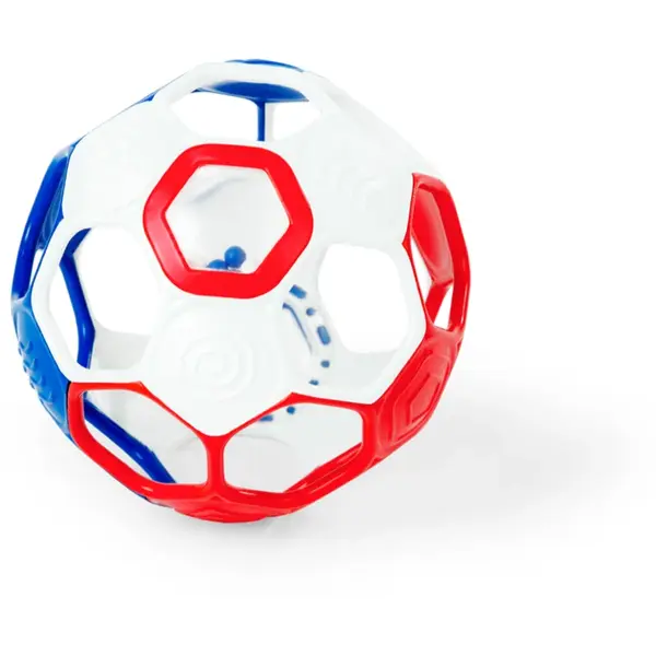 Oball Rattle Goals™ minge senzorială Red, White & Blue 0m+ 1 buc