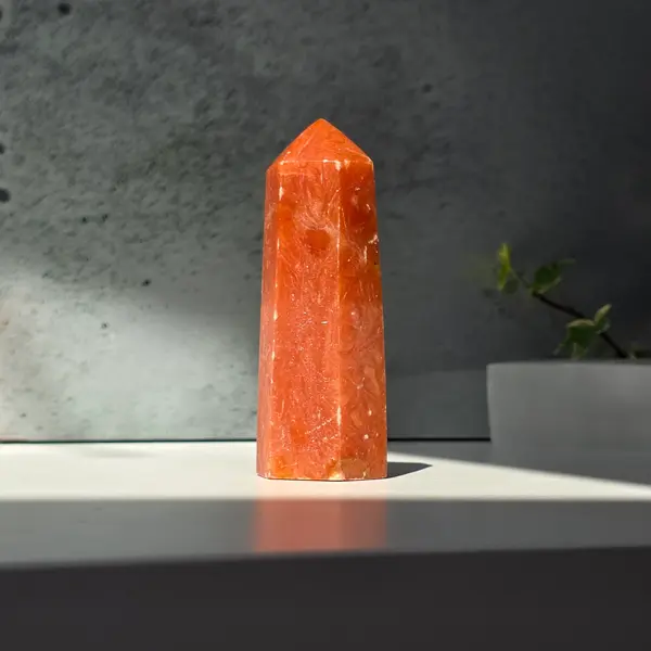 Obelisc calcit portocaliu | Model 2