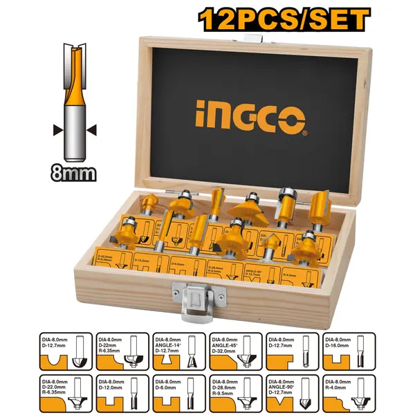 Oberfreza Set Accesorii 12buc INGCO AKRT1211