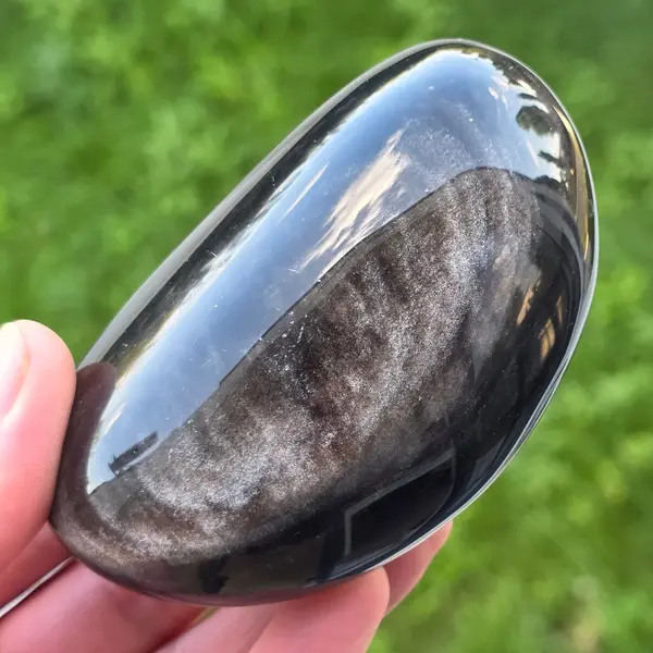Obsidian argintiu palmstone model 1