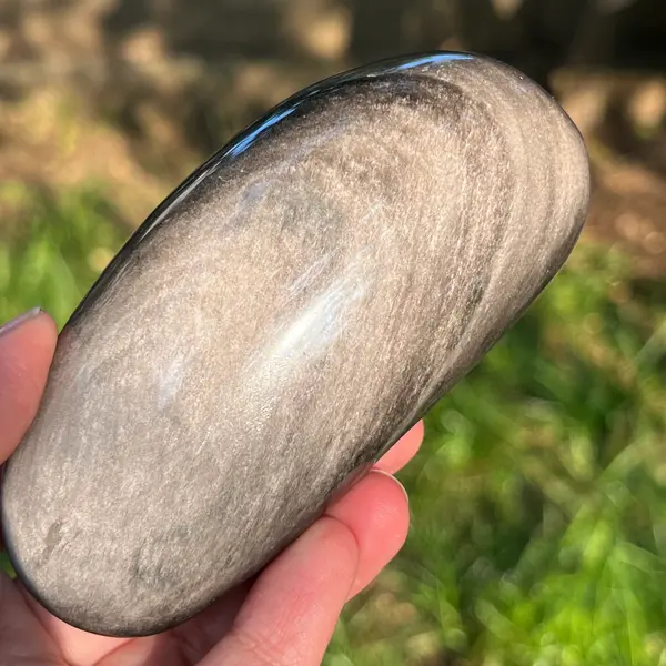 Obsidian argintiu palmstone model 14